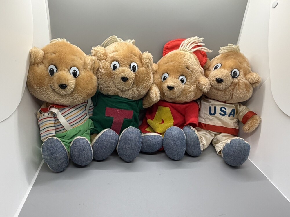 Vintage 2 Alvin and 2 Theodore Plush Alvin and the Chipmunks 1983
